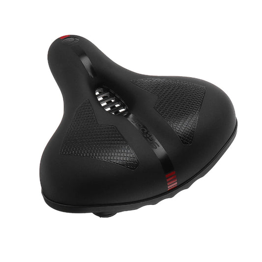 SGODDE Mountain Bike Shock Absorbing Thickened Soft Saddle(Black Red) by bashfashion