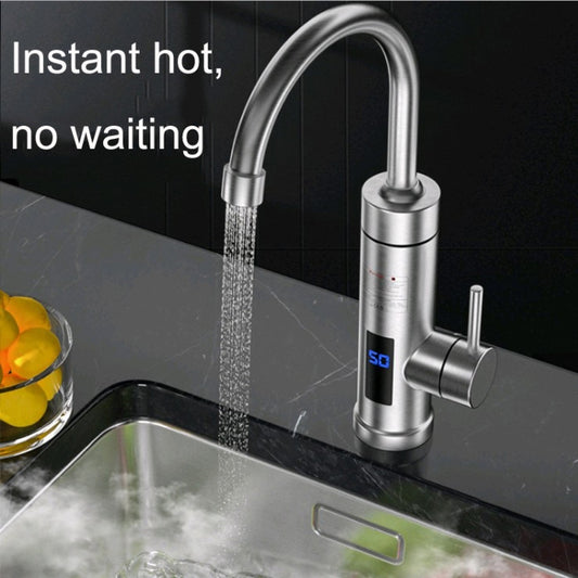 Household Kitchen Electric Hot Water Fauce EU Plug, Style: Stainless Steel Type by bashfashion