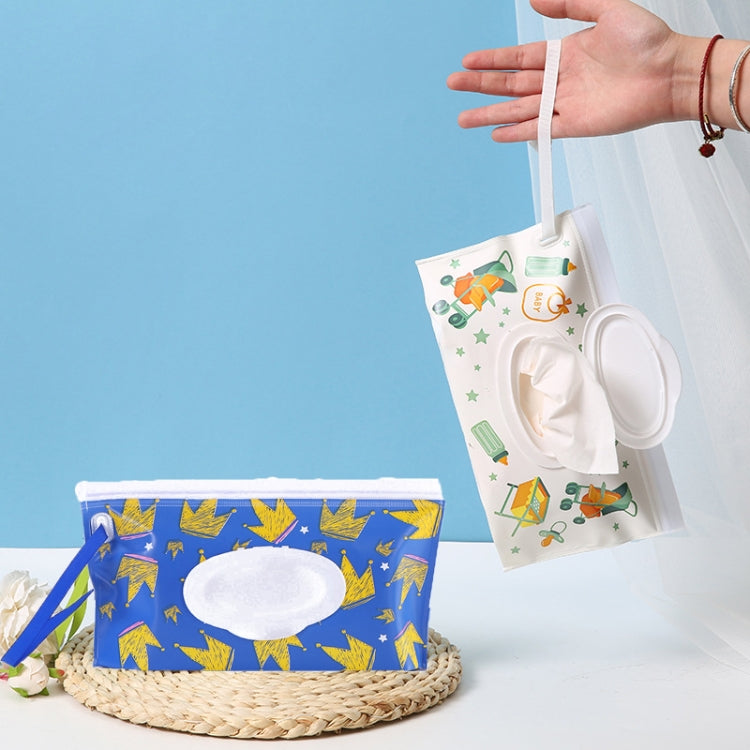 Baby EVA Wet Wipes Bag Portable Flip Removable Sanitary Wet Wipes Bag(Crown) by bashfashion