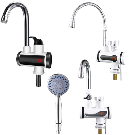 Kitchen Hot and Cold Dual-use Instant Faucets EU Plug, Style: Square Screen Type by bashfashion