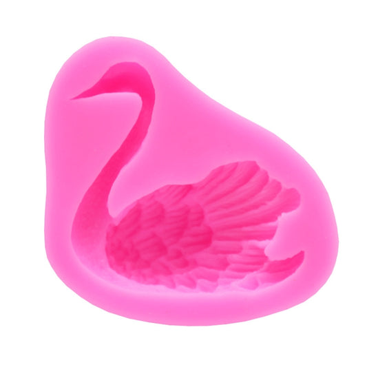 2 PCS Swan Baking Silicone Mould Cake Decorating Mould(Pink) by bashfashion