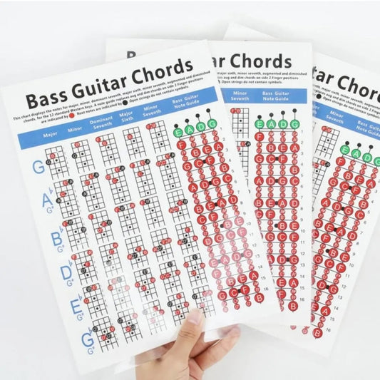 Copper Paper Guitar Chord Fingering Exercise Chart(Small) by bashfashion