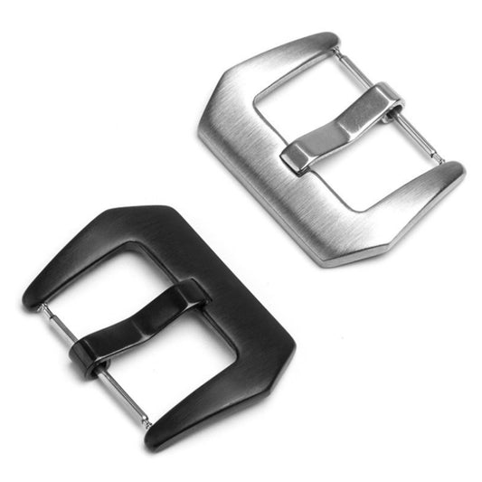 3 PCS Stainless Steel Brushed Pin Buckle Watch Accessories, Color: 24mm Steel Color by bashfashion