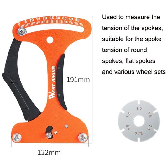 WEST BIKING Bicycle Spoke Tension Meter Rim Tensioner Calibrator(Orange) by WEST BIKING