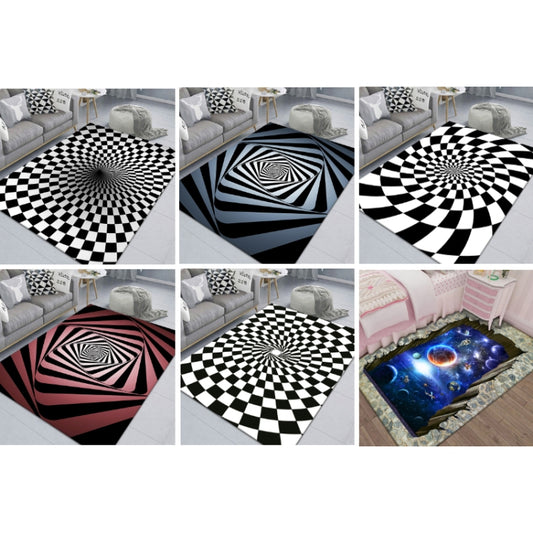 3D Stereo Rectangular Visual Geometric Living Room Carpet, Size: 40x60cm(Cosmic Starry Sky) by bashfashion