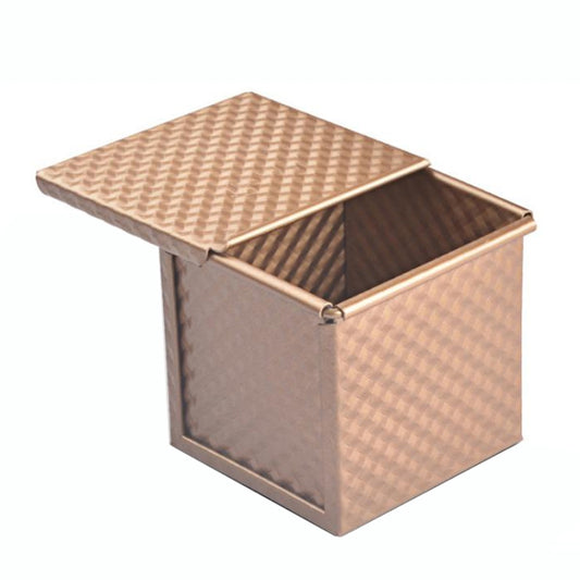 Square Toast Box Non-Stick Water Cube Toast Mold, Style: 8765 11.8x11x10.3cm Ripple Gold by bashfashion