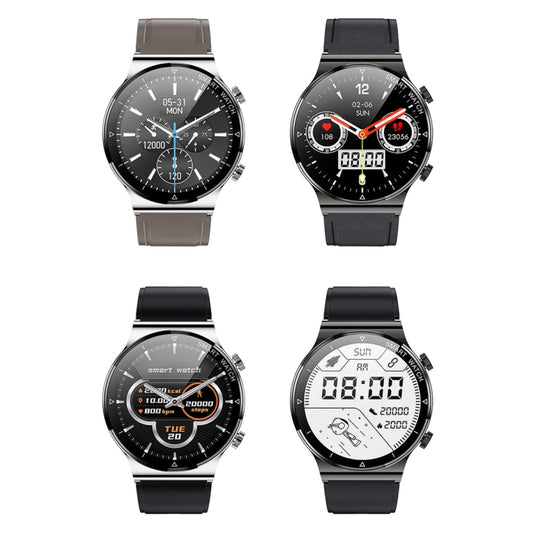 ME88 1.32 Inch Heart Rate Sleep Monitoring Smart Watch(Black Leather) by bashfashion