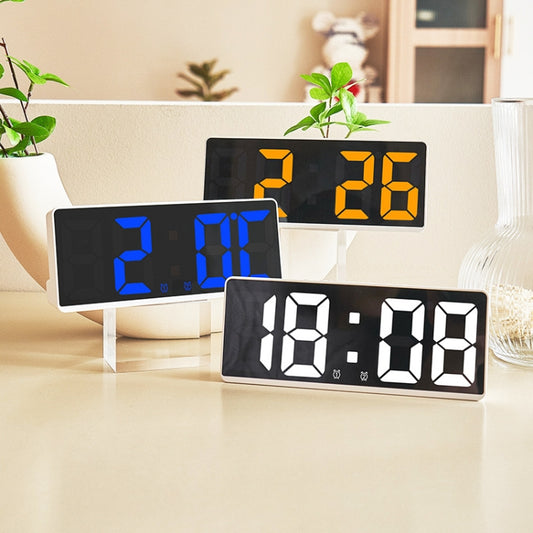 LED Bedside Alarm Clock Battery Plug-In Dual-Purpose Clock(White) by bashfashion