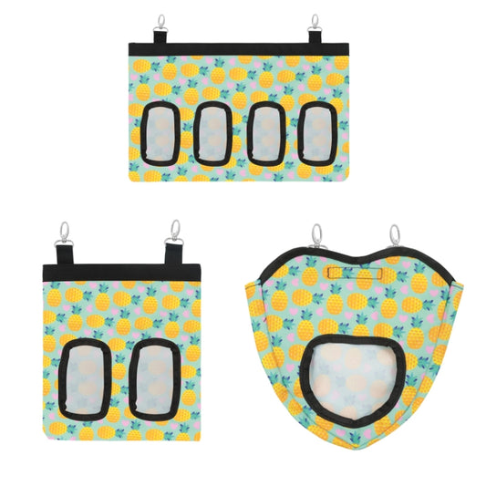 Pet Rabbit Guinea Pig Hanging Feeding Hay Storage Bag, Specification: Pineapple Four-hole by bashfashion