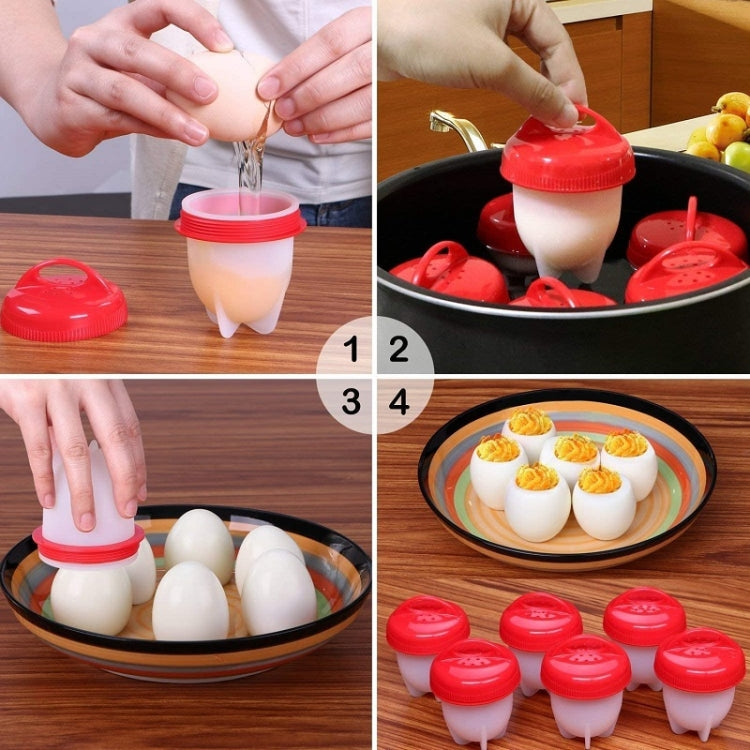 6 PCS/Set Eierkokers Cooker Silicone Non-stick Egg Steamer by bashfashion