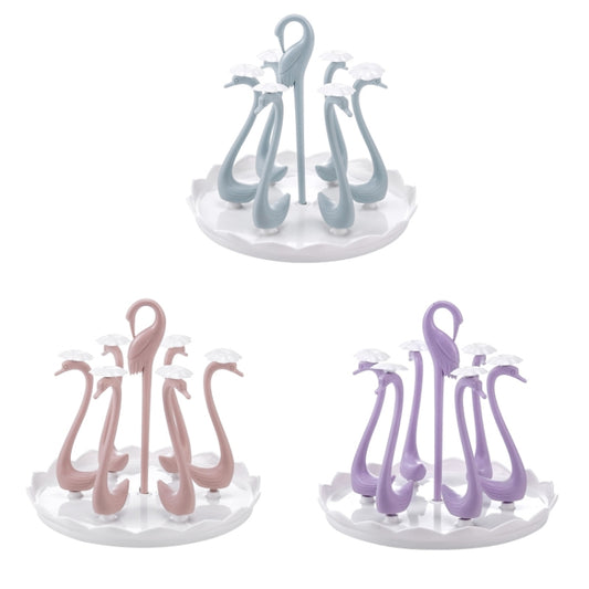 Home Portable Drainer Cup Holder With Rotatable Tray, Specification: Six Cups(Blue) by bashfashion