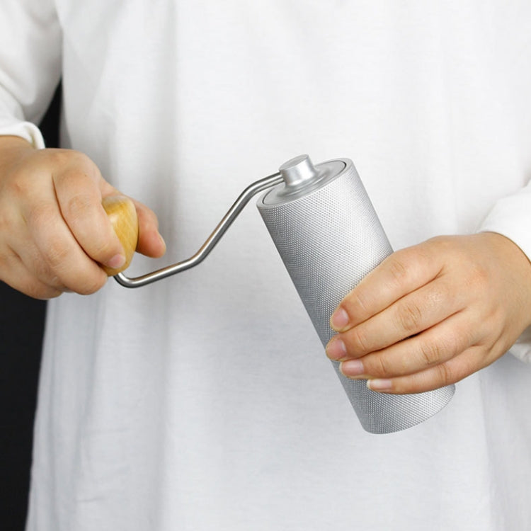 CNC Stainless Steel Hand Crank Coffee Bean Grinder, Specification: Seven Corner Gray by bashfashion