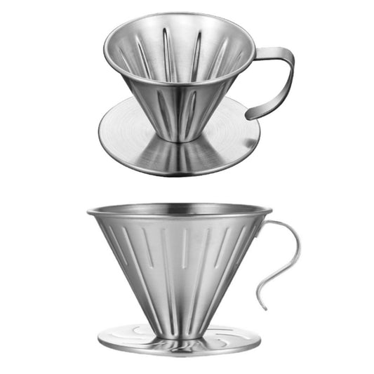 Double-layer Stainless Steel Pour-over Coffee Filter, Size: Small by bashfashion