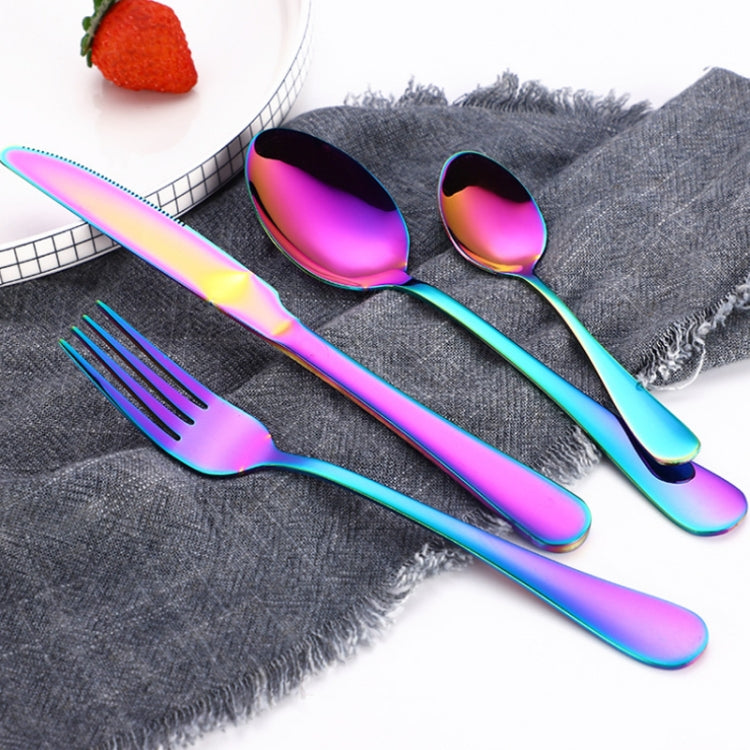 4PCS/Set Stainless Steel Western Steak Fork Spoon Knife Set, Color: True Color by bashfashion