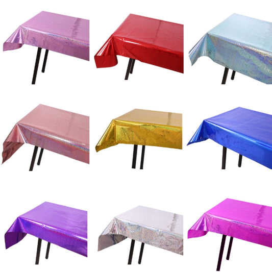 Birthday Party Foil Laser Tablecloth Wedding Decoration Supplies(1x2.7M Gold) by bashfashion