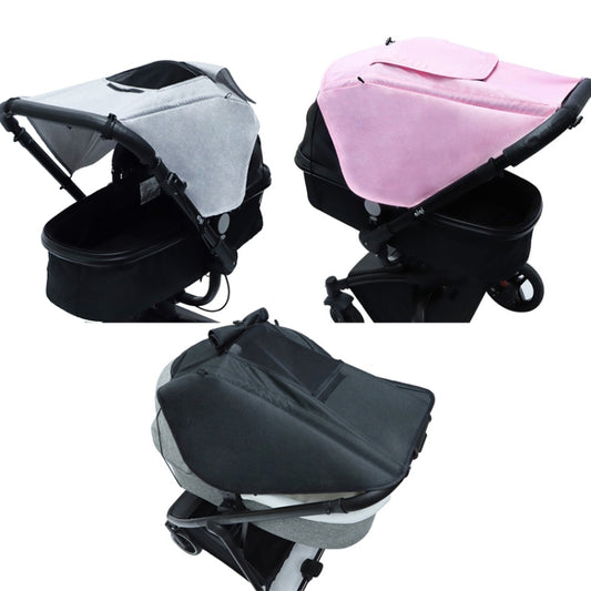 Universal Baby Stroller Accessories Sun Shade Cover With Visible Sunroof(Gray) by bashfashion