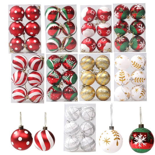 6pcs/pack 6cm Painted Christmas Ball Decoration Props(Pentagram) by bashfashion