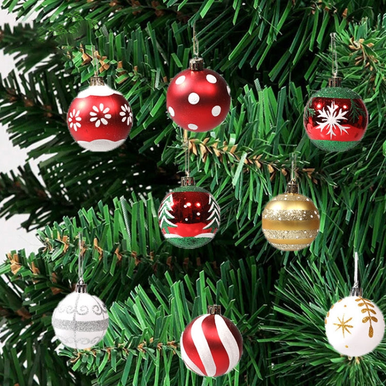6pcs/pack 6cm Painted Christmas Ball Decoration Props(Red Green and White Spiral Stripes) by bashfashion