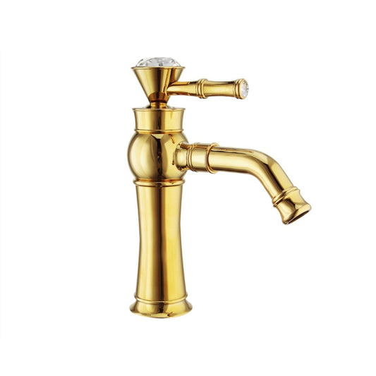 All Bronze Bathroom Basin Hot And Cold Water Faucet, Style: Gold Short Model by bashfashion