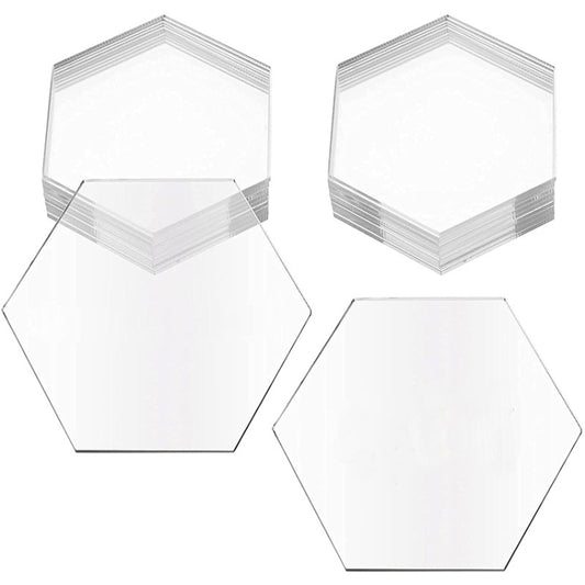 10 PCS Clear Hexagon Acrylic Seat Card Guest Business Card Logo Decoration DIY Board by bashfashion