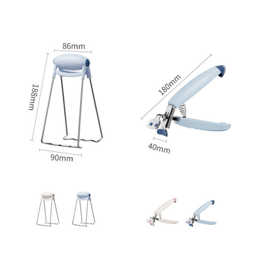 304 Stainless Steel Anti-Scaling Clamp Kitchen Takes Bowl Holder(Pink) by bashfashion