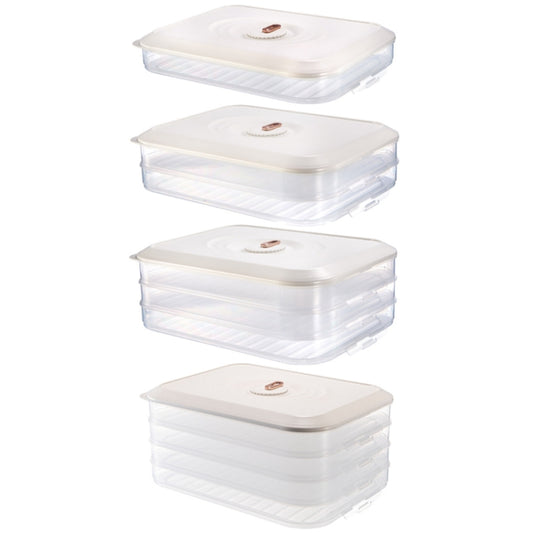 Household Refrigerator Freezer Large Capacity Dumpling Box, Capacity: Four Layers (White) by bashfashion