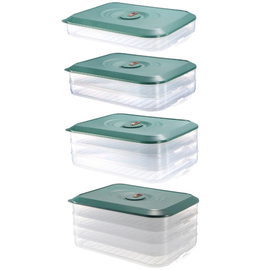 Household Refrigerator Freezer Large Capacity Dumpling Box, Capacity: Four Layers (Green) by bashfashion