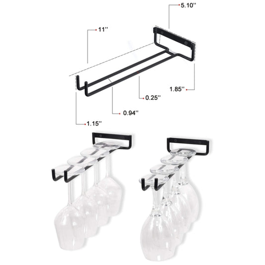 Household Wrought Iron Goblet Upside Down Cup Holder(Black) by bashfashion