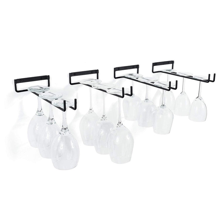 Household Wrought Iron Goblet Upside Down Cup Holder(Black) by bashfashion