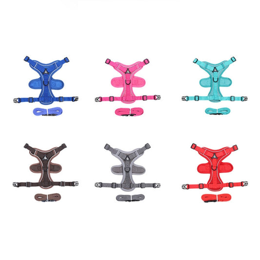 HT-864 Pet Traction Rope Reflective Breathable Dog Chest Strap Vest, Size: S(Lake Blue) by bashfashion