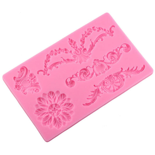 CF394 Cake Border Floral Fondant Silicone Mold by bashfashion