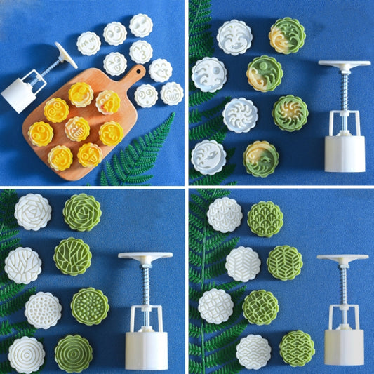 2 PCS Moon Festival Round Hand-Pressed Pastry Mold Baking Tools, Model: 30 by bashfashion