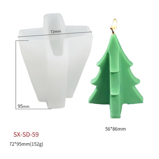 DIY Christmas Candle Aromatherapy Gypsum Silicone Mold, Shape: Simple Christmas Tree by bashfashion