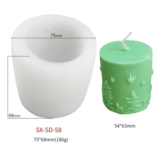 DIY Christmas Candle Aromatherapy Gypsum Silicone Mold, Shape: Single Christmas Cylinder by bashfashion