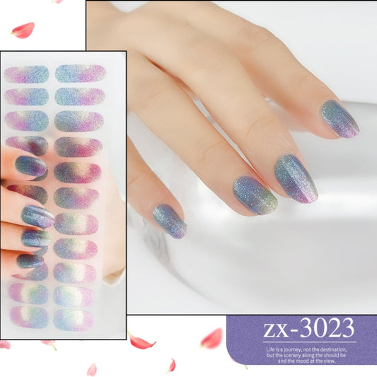 22 Fingers Shiny Onion Powder Starry Waterproof Nail Sticker(ZX-3023) by bashfashion