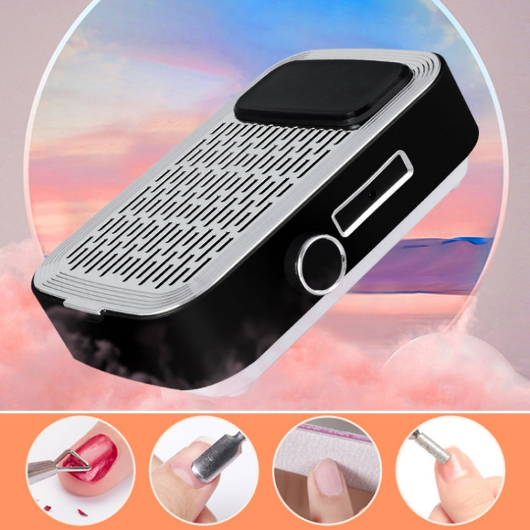 80W Wireless Rechargeable Nail Vacuum Cleaner, Specification: EU Plug (White) by bashfashion