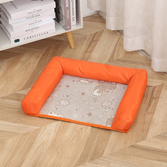 Pet Breathable And Cooler Mat Pet Bed, Specification: S(Orange) by bashfashion