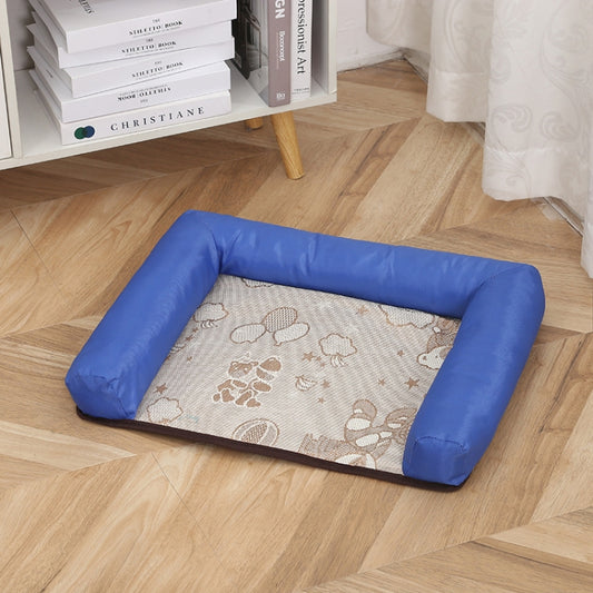 Pet Breathable And Cooler Mat Pet Bed, Specification: S(Blue) by bashfashion