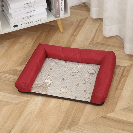 Pet Breathable And Cooler Mat Pet Bed, Specification: S(Red) by bashfashion