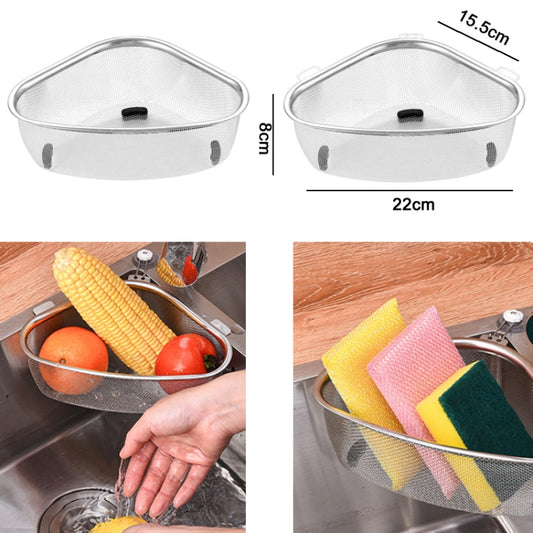 Kitchen Multifunctional Stainless Steel Triangle Sink Drain Basket, Style: Standing by bashfashion