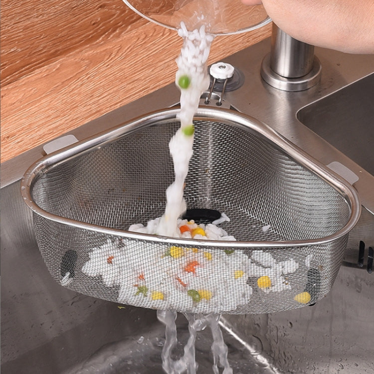 Kitchen Multifunctional Stainless Steel Triangle Sink Drain Basket, Style: Standing by bashfashion