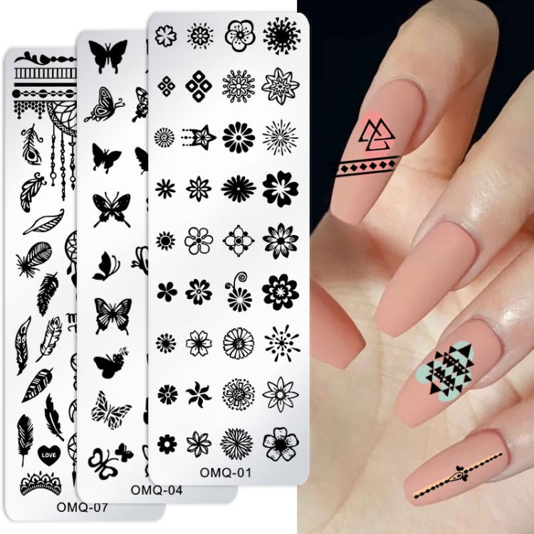 5 PCS Nail Art Print Template Nail Art Tools(OMQ-01) by bashfashion