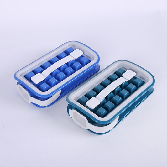 Folding Ice Tray Home Curling Storage Box Ice Cube Mold,Style: Rectangle Blue by bashfashion
