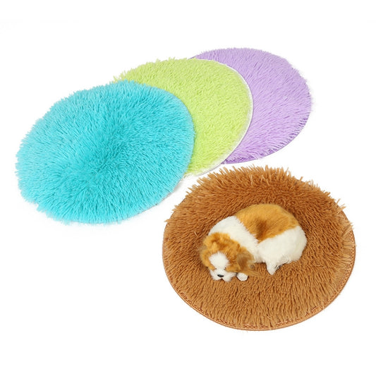 Autumn And Winter Pet Warm Bed Round Pet Pad, Specification: L(Sky Blue) by bashfashion