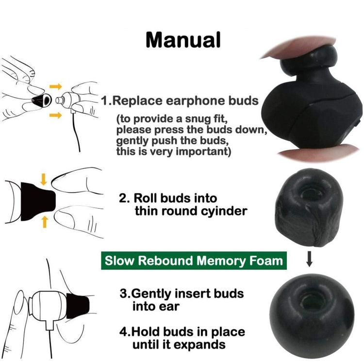 6 PCS Memory Foam Earplugs For TWS Jabra Elite 65T Sony WF-1000XM3 Real Wireless Headset Large by bashfashion