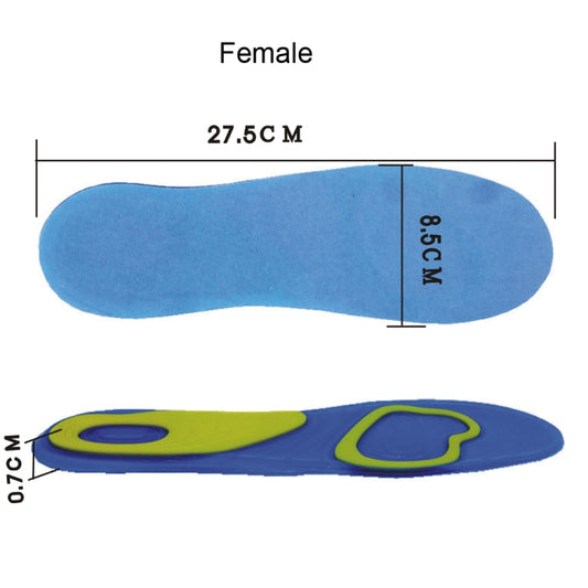 1 Pair Shock Absorption Silicone Gel Insole Arch Orthotic Pad,Size: Female 38-42 by bashfashion