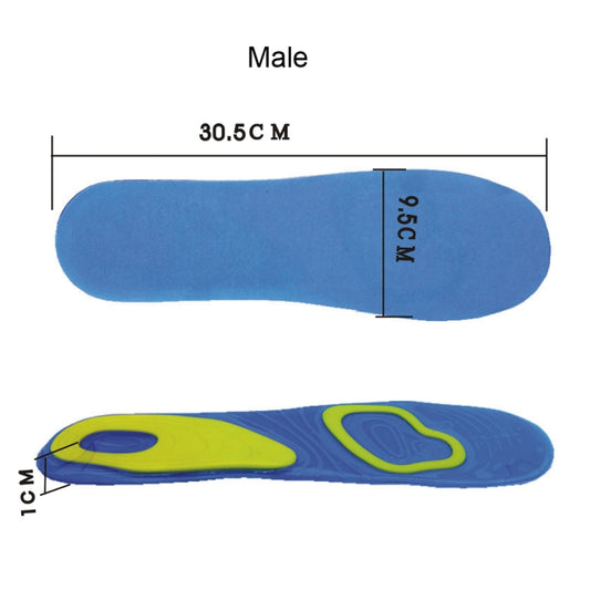 1 Pair Shock Absorption Silicone Gel Insole Arch Orthotic Pad,Size: Male 42-48 by bashfashion