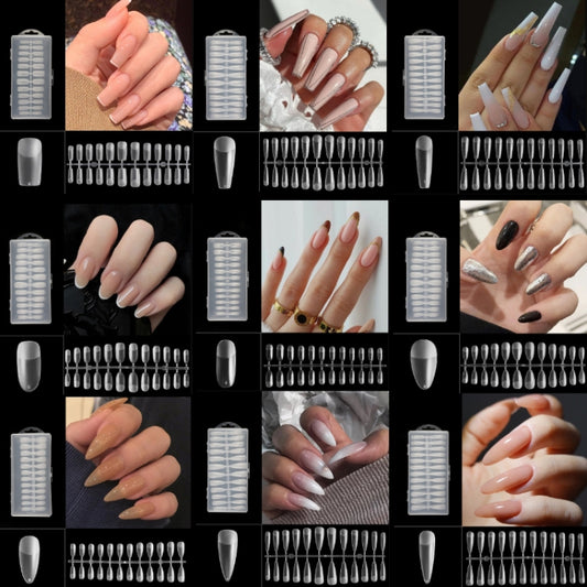 240 PCS Extended Manicure No-Engraving Frosted Thin Nail Piece WH-108 by bashfashion