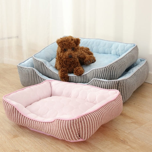 Summer Cold Feeling Dog Cat Kennel Ice Silk Cool Den S(Pink) by bashfashion