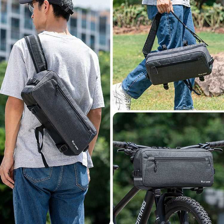 WEST BIKING YP0707301 Mountain Bike Handlebar Bag Multifunctional Large Capacity Head Bag(Grey) by WEST BIKING